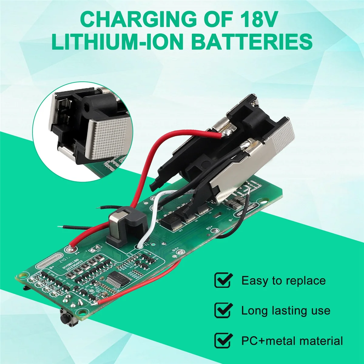 Li-Ion Bateria Carregamento Proteção Circuit Board, Substituição PCB para Ryobi, 18V, P108, RB18L40, Multímetro, Multitool