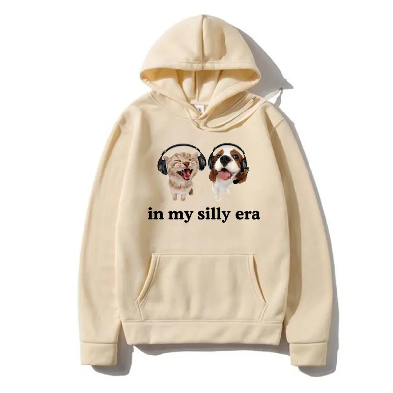 In My Silly Era Funny Meme Graphic Hoodie Men Women Dog Lover Gift Sweatshirts Oversized Streetwear Fall/winter Fleece Hoodies