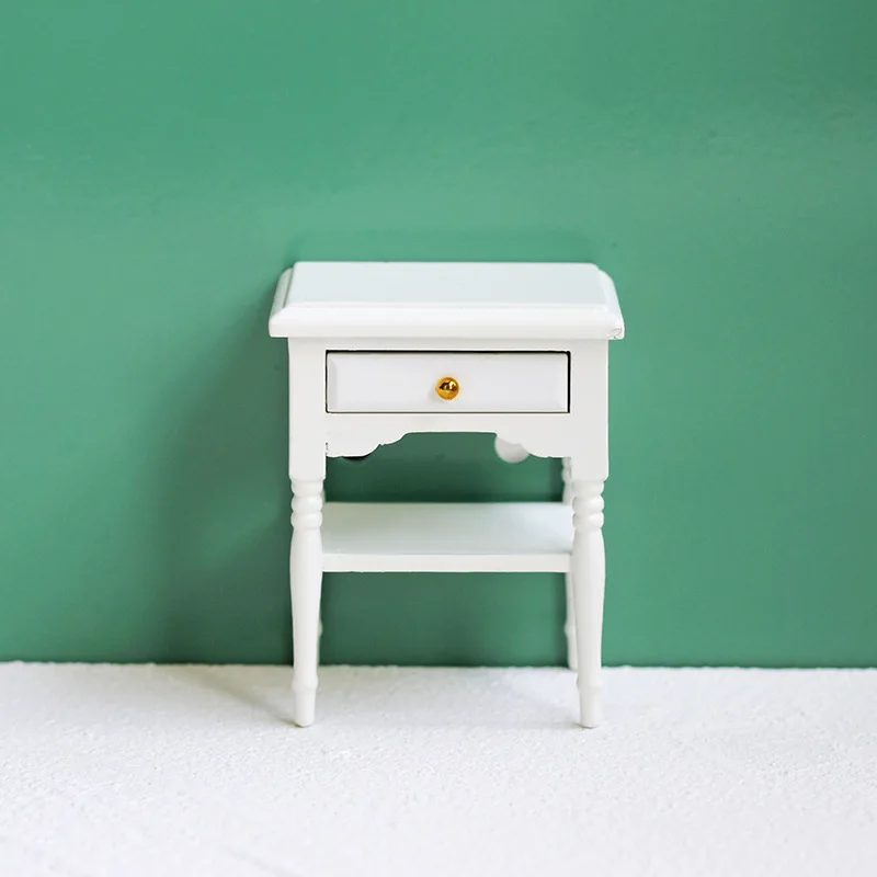 1:12 casa de muñecas modelo en miniatura accesorios muebles de madera gabinete de almacenamiento adornos Ob11 casa de muñecas Mini mesita de noche Decoración