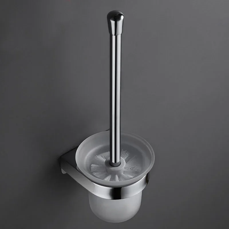 Luxury Fashion Toilet Brush Holder Wall Mounted 304 Stainless Steel Cleaning Tools Durable Vertical Toilet Brush Accessories