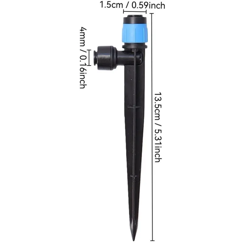 PZHI Drip Irrigation Emitters 60Pcs Adjustable 360°, Quick Connect for 1/4 Inch Garden Watering System