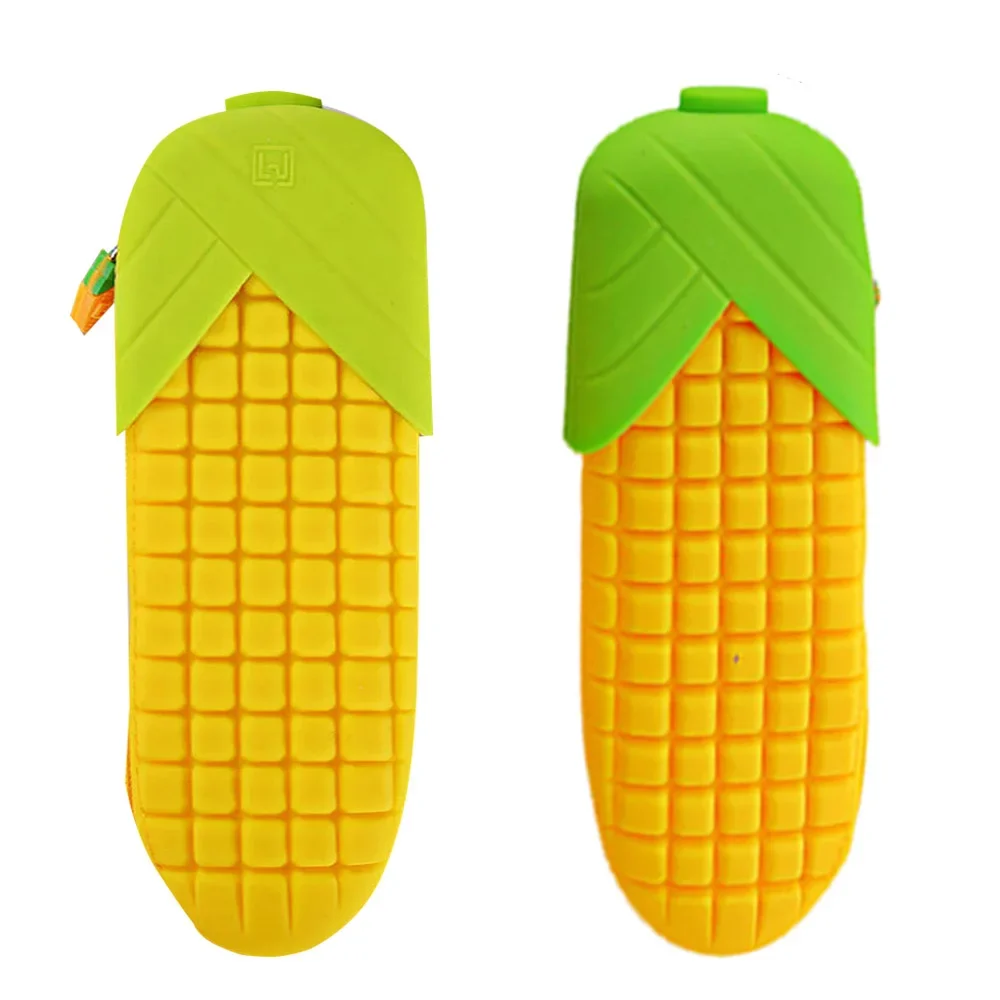 silicone simulacao corn pencil case impermeavel kawaii coreano papelaria bolsa presente das meninas bonito material escolar 01