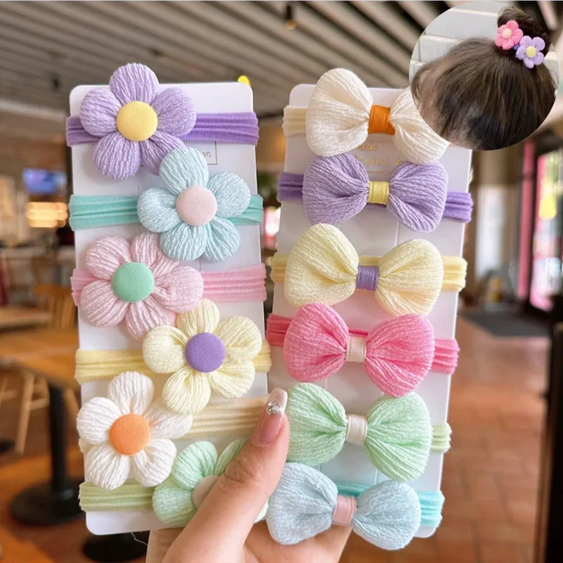 أطفال زهرة مرونة العصابات الشعر الفتيات اللثة Scrunchie المطاط الفرقة للطفل ذيل حصان حامل العلاقات الشعر أغطية الرأس إكسسوارات الشعر