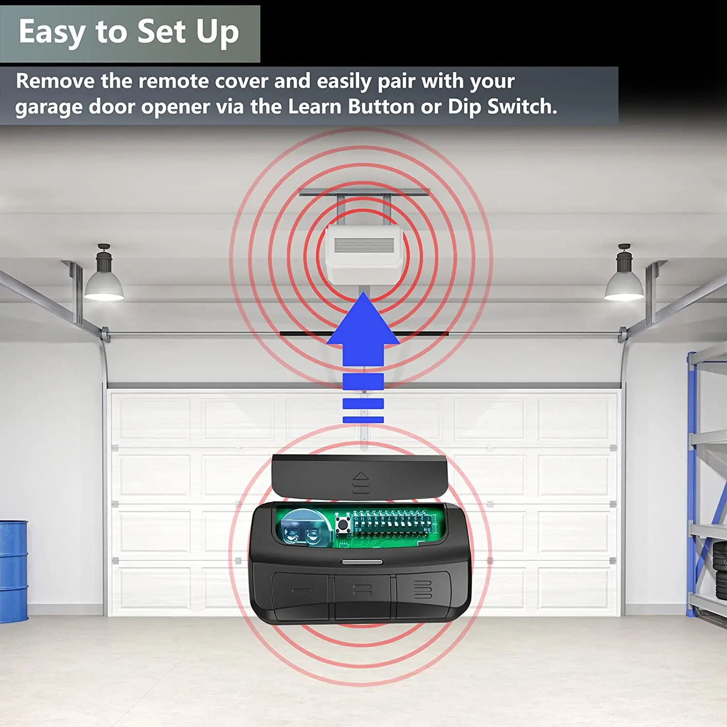 Universal Garage Door Commands Electronic Gate Remote Control 16 IN 1 Compatible with Genie Linear 300-390MHZ