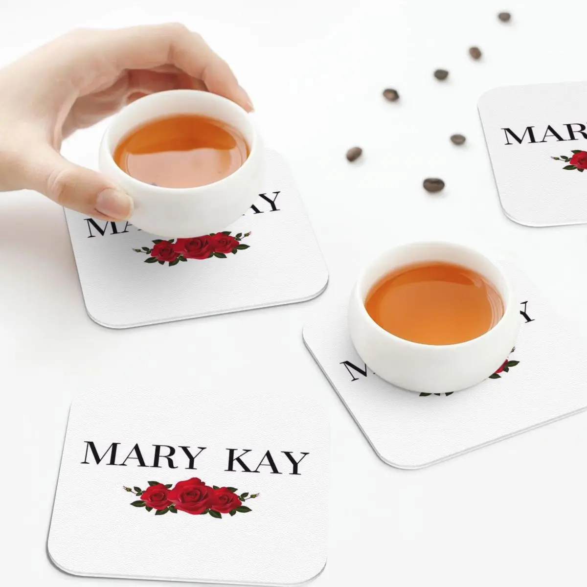 

Подставки Mary Kay Roses, кухонные салфетки, нескользящие изоляционные коврики для чашек, кофейные коврики для декора, домашняя посуда, подушечки, набор из 4 шт.