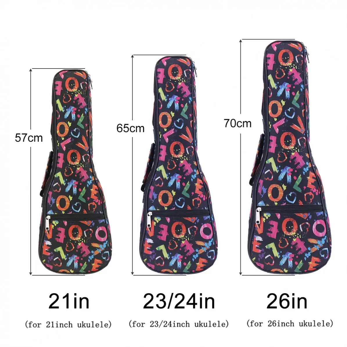 Bolsa de Ukelele portátil de 21, 23 y 26 pulgadas, funda blanda de 10mm, bolsa de esponja para concierto, Mini Guitarra, mochila acolchada