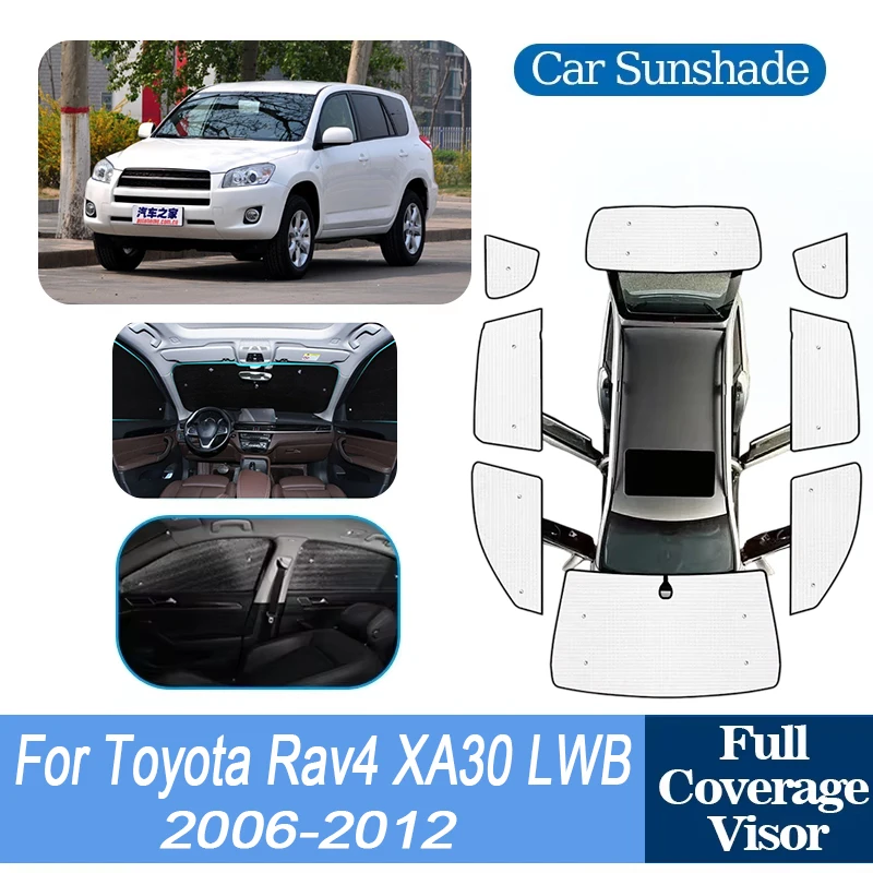 

For Toyota Rav4 XA30 Accessories 2006~2012 LWB Car Window Covers Aluminum Foil Sun Shadez UV Protector Sun Baffle Auto Accesorio