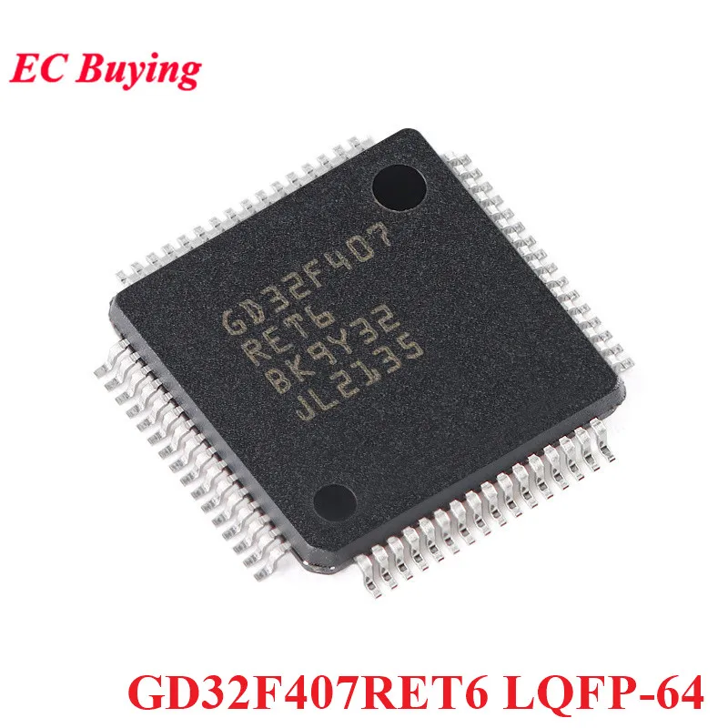 2Pcs/1pc GD32F407RET6 GD32F407 GD32F GD32 32F407RET6 LQFP-64 ARM Cortex-M 32-bit Microcontroller MCU IC Controller Chip