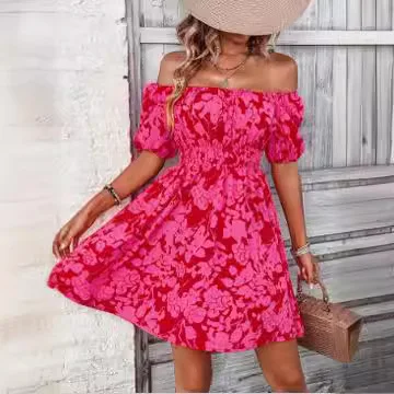 Elegant Women\'s Sexy Midi Dresses 2024 Summer Backless Print Dress Short Dresses Robe Longue Vestidos Casuales Para Dama 2024