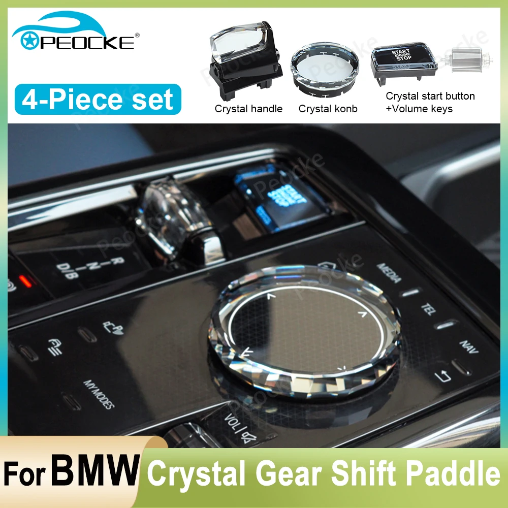 

Crystal Gear Shift Knob Kit For BMW G60 G61 G70 Gear Shift Paddle i5 i7 ix i20 M5 G90 Gearbox Lever Handle Car Decor Accessories