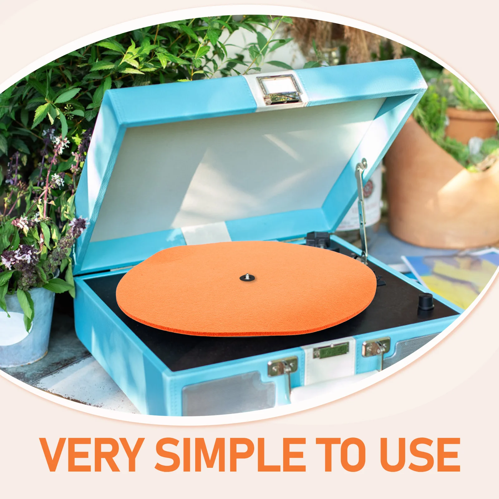 Felt Record Platter Mat Anti S Vinyl Turntable Pad ange Color Disc Protective Mat Sound Enhancer Shock Absorption Practical