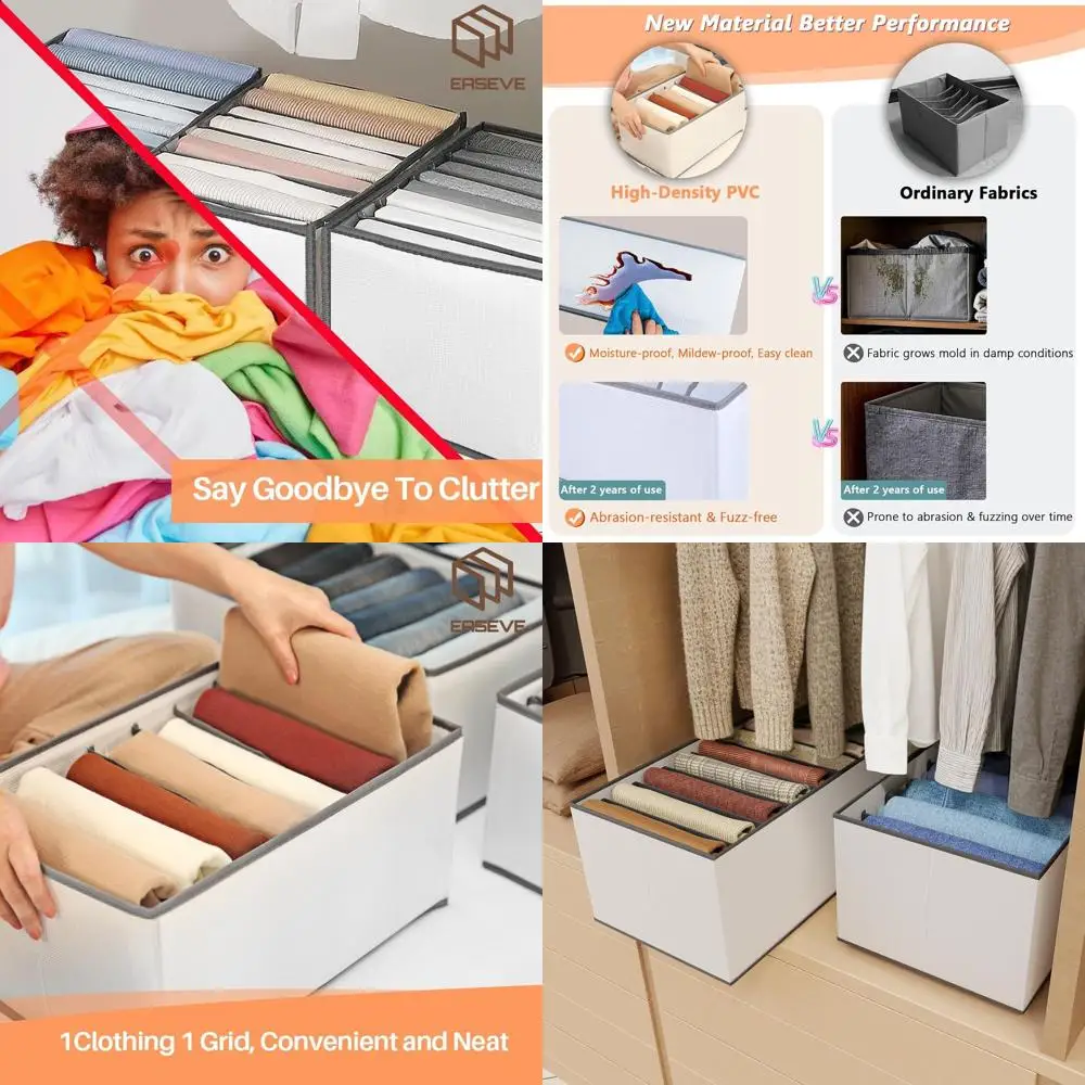 

Органайзер для гардероба из 7 секций: складной, штабелируемый, для хранения джинсов, рубашек и брюк