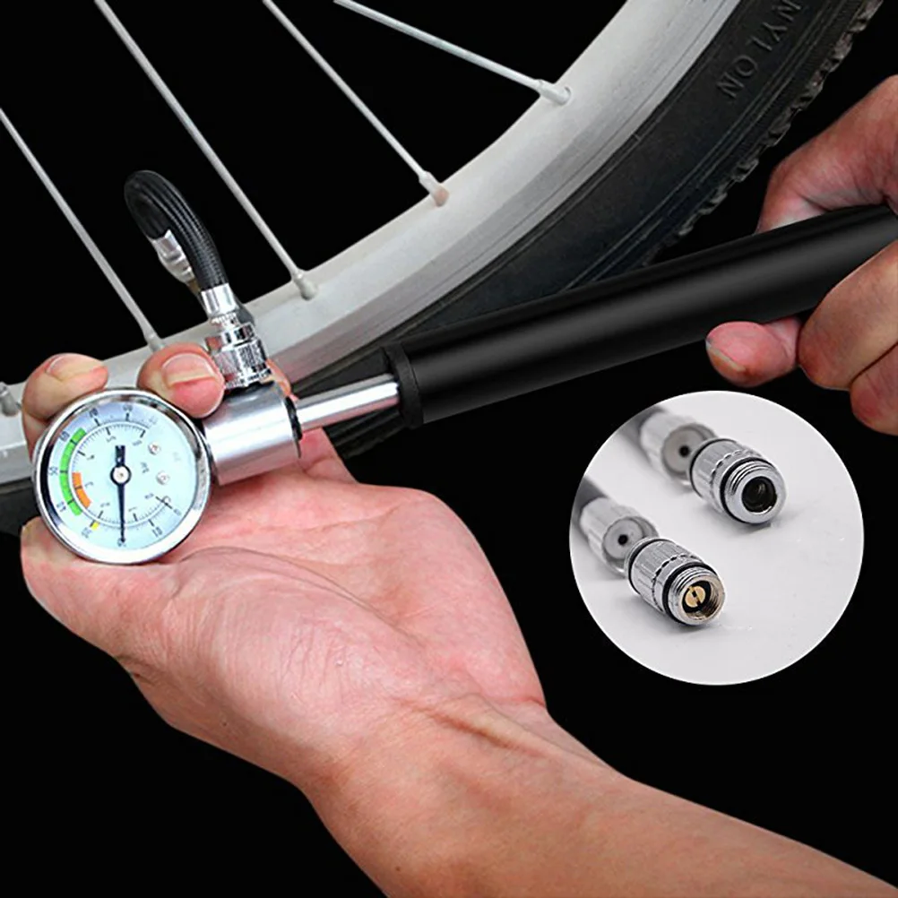 Bike Air Supply Pump High Pressure Iron Barrel Frame to Floor Pump with Precise 2-3 Psi Control Handheld