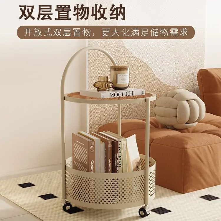 INS style Internet celebrity sofa, small coffee table, movable mini small trolley, side table, living room corner, bedroom, beds