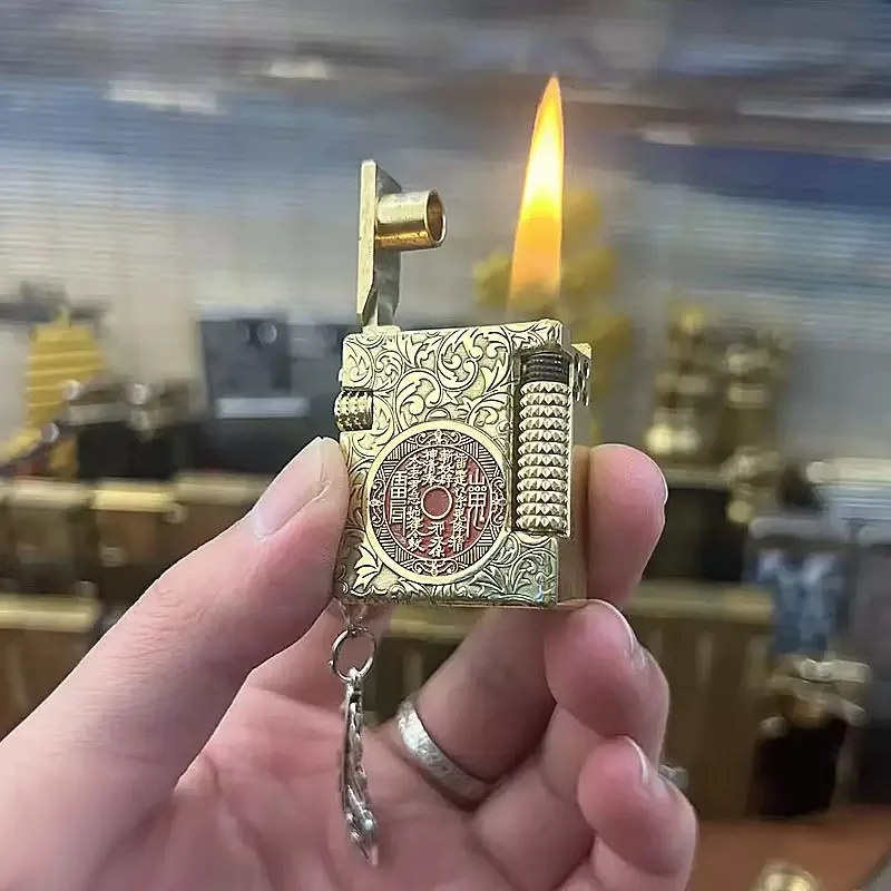 CHIEF Mini Arm Lifting Side Pulley Kerosine Lighter Outdoor Hanging Rope Portable High end Exquisite Igniter Smoking Men's Gifts
