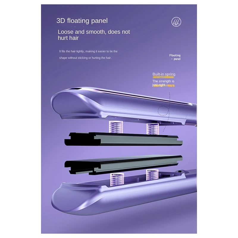 مكواة فرد الشعر السيراميكية الكهربائية الساخنة 5 درجات الحرارة مكواة فرد صغيرة مشط التدفئة أداة تصفيف الشعر المضادة للحرق