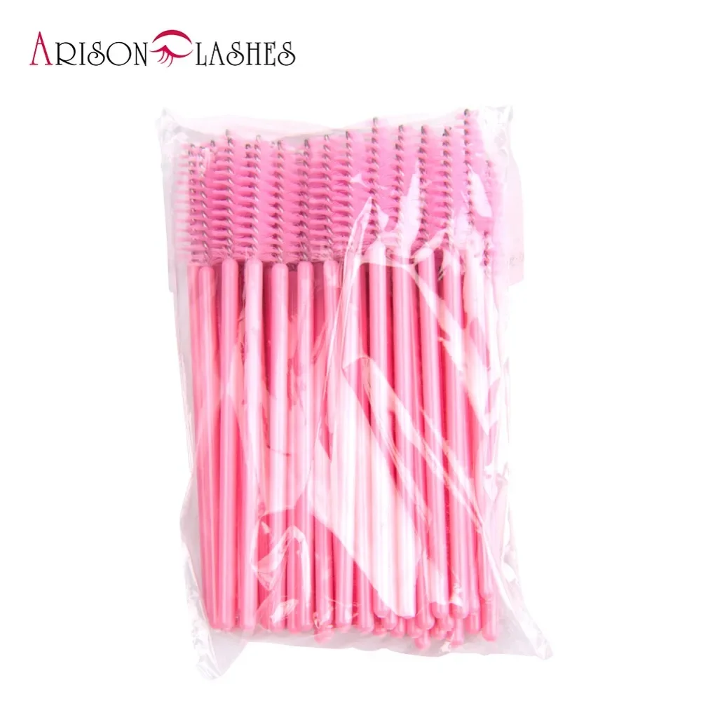 ARISON 50pcs Eyelash Extension Disposable Eyebrow brush Mascara Wand Applicator Spoolers Eye Lashes Cosmetic Brushes Set