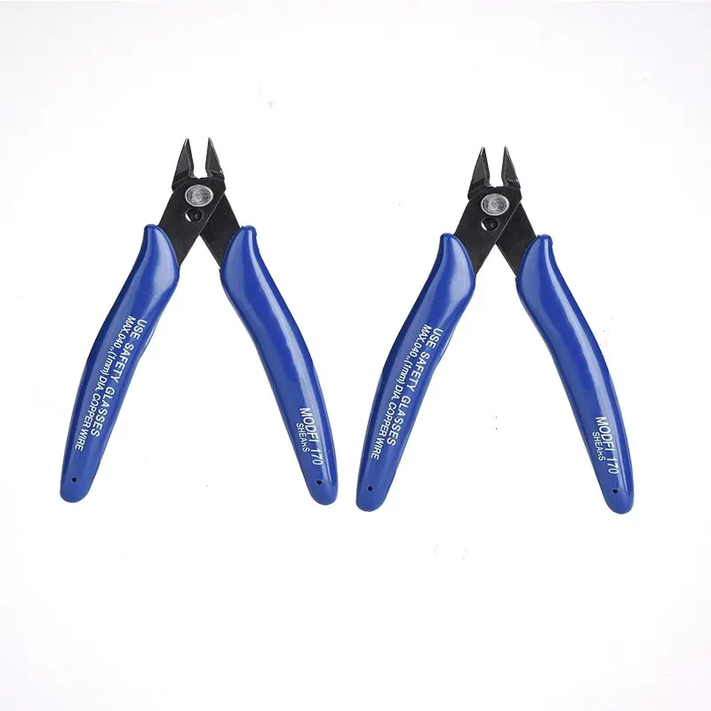 2 Pieces Set of Diagonal Nose Pliers Jewelry Processing Small Cutting Super Sharp Insulated Handle Multifunctional Hand Tools