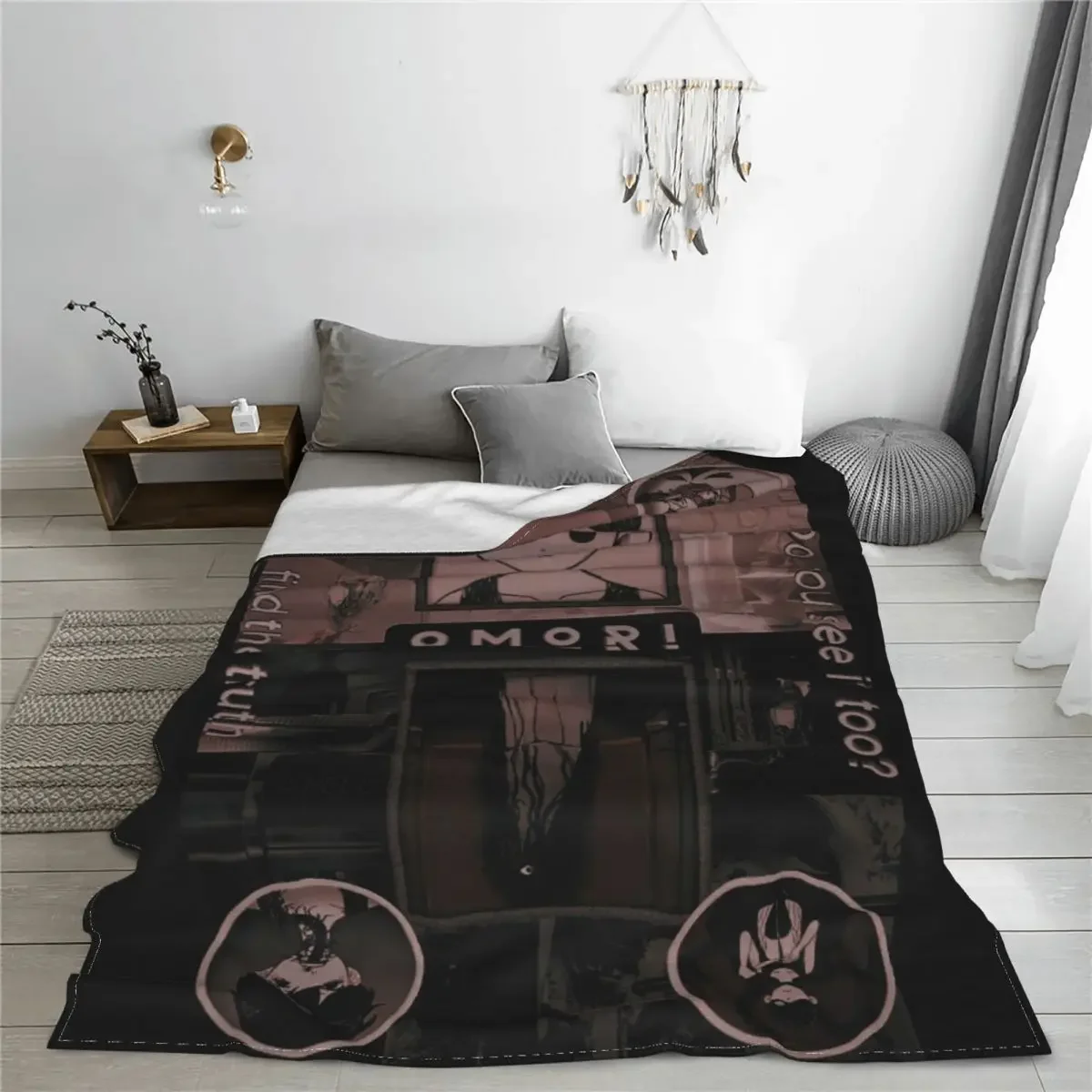 Omori Sunny Blanket Cover Fleece Psychological Horror Game Soft Throw Blankets for Car Sofa Couch Bedroom Quilt