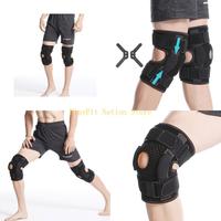 242F Hinged Knee Brace Open Patella Support Wrap Adjustable Knee Support with Side Stabilizers for Men Women Injury Recovery