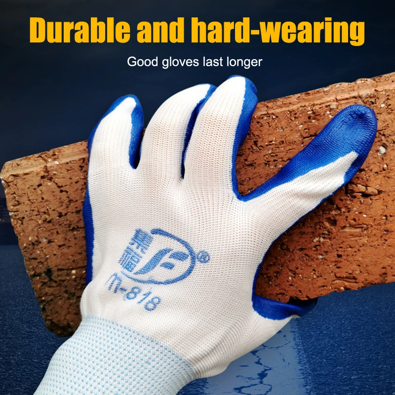 1pairs Winter Warm Tire Rubber Wear-resistant Anti-slip Labor Protection Gloves Nitrile Gloves Construction Gardening Gloves