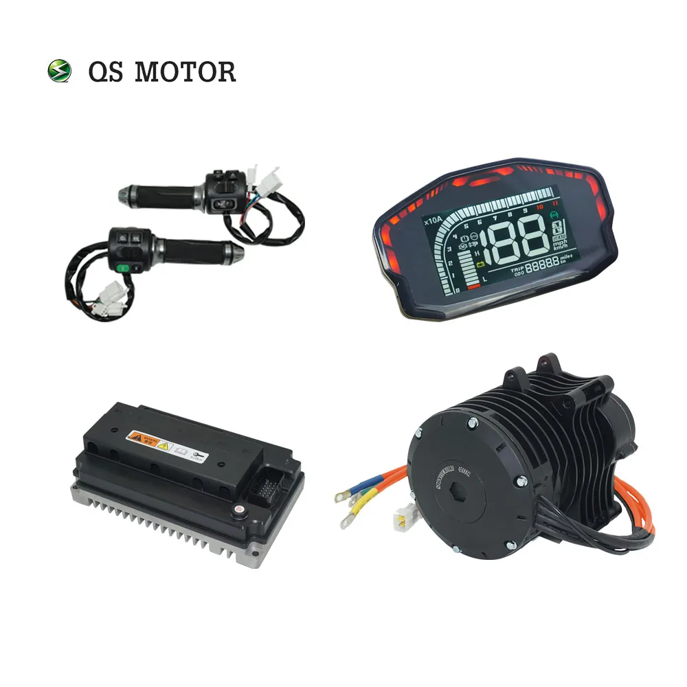 

QSMOTOR 138 3000W V3 70H 5500W Max continuous 72V 100KPH Mid Drive Motor Conversion kit with EM150-2SP Controller