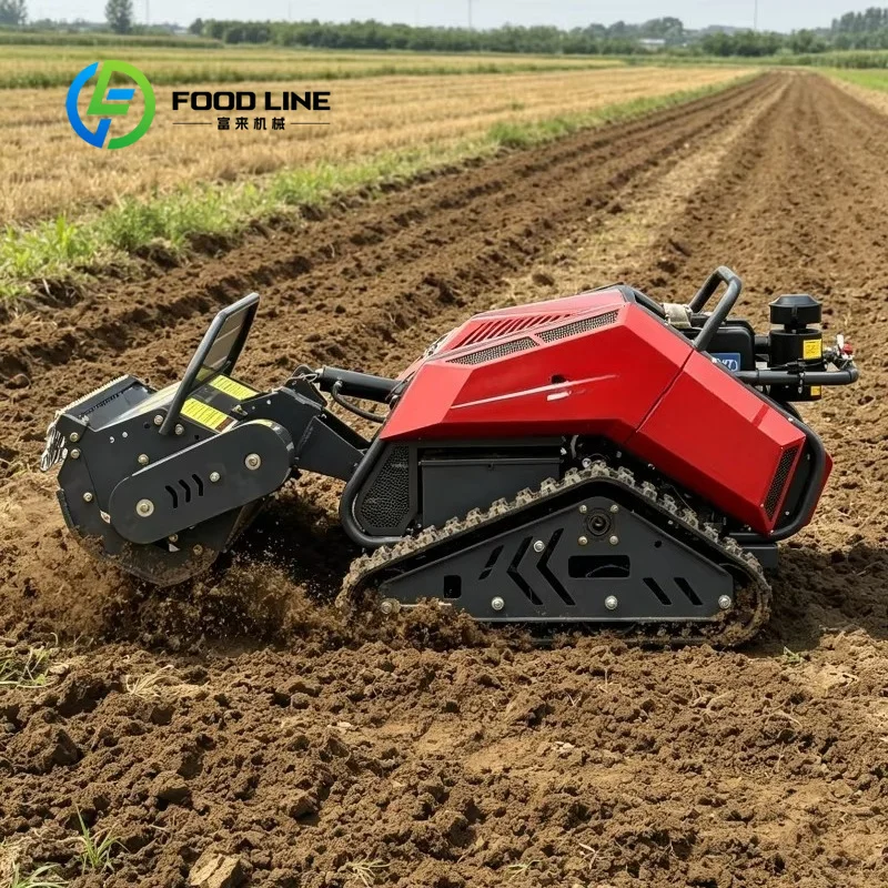Customize Crawler Remote Control Multi Purpose Farm Machine Mower Tiller Ditcher Weeder Backfiller Snow Remover For Garden