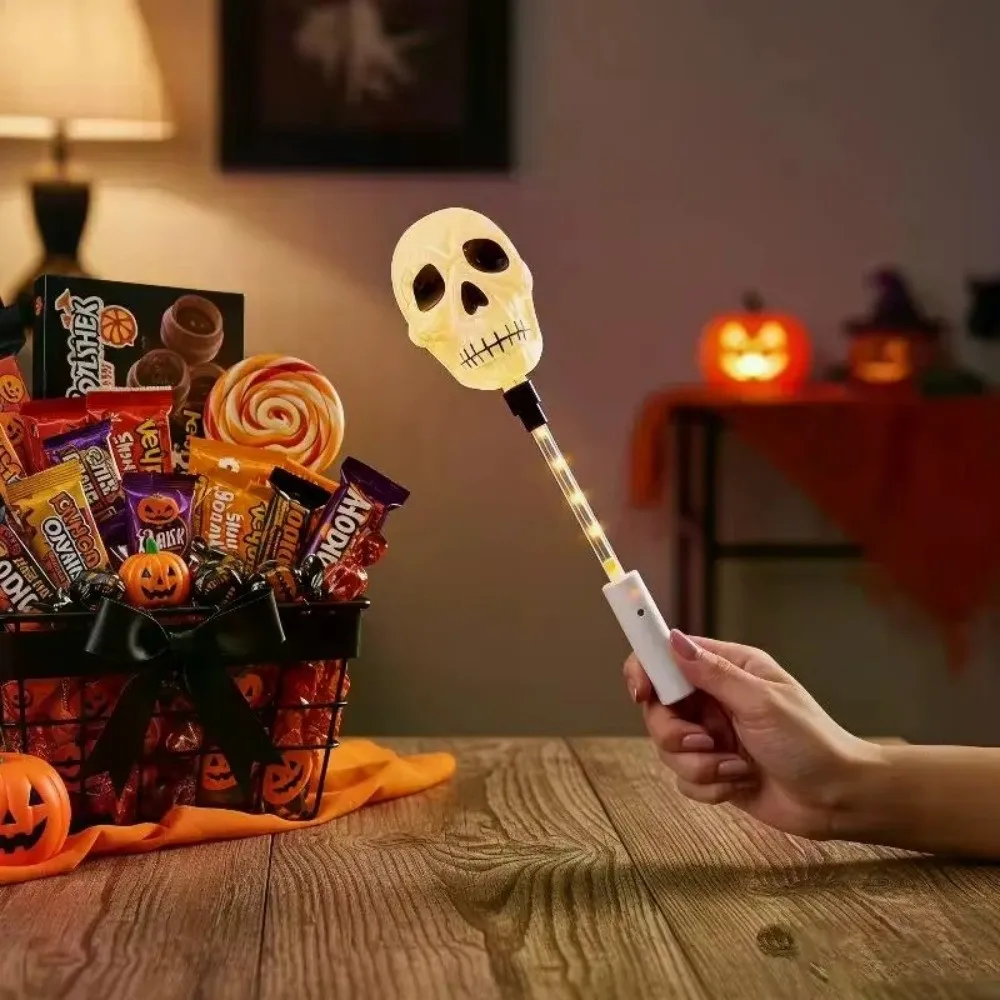 Pumpkin LED Glow Wands Flashing Lights Cartoon Designs Light Up Wand Battery Operated Portable Light Halloween Wands For Kids