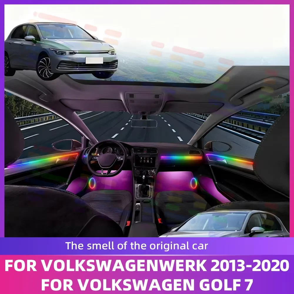 Car Ambient Light RGB 213ColorsAcrylic APP Streamer Ambiance Lamp Kit Mood Lighting For Volkswagen Golf 7 2013-2020 2019 2018