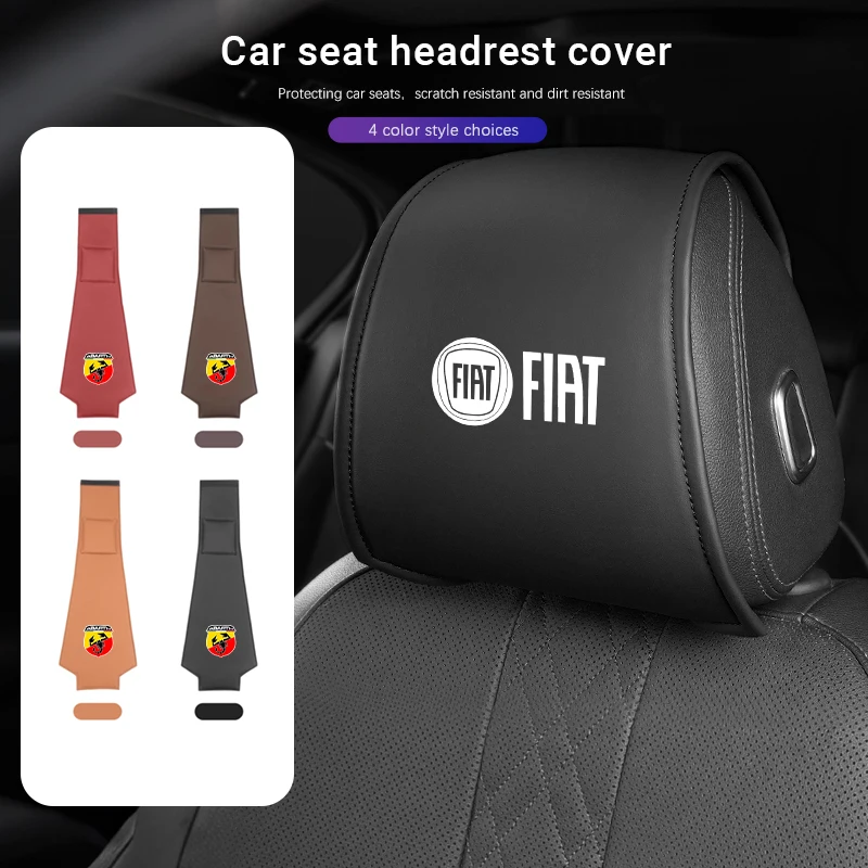 Auto Sitz Kissen Abdeckung Auto Kopfstütze Schutzhülle Für FIAT Abarth 500 Ducato Panda Grande Punto Tipo Pulse Strada 600 500L