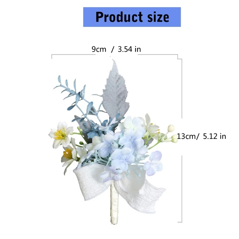KX4B Elegant ผ้าไหมงานแต่งงาน Boutonniere ชุดผ้าไหมดอกไม้ที่ไม่ซ้ำกัน Corsages ป้ายสำหรับงานแต่งงานสไตล์ตะวันตก