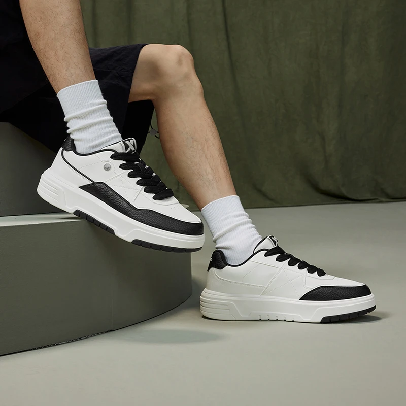 Xtep Skateboarding Shoes For Men 2024 Autumn Fashion Comfortable Support Increase Wear-Resistant Stability Sneakers 876319310014