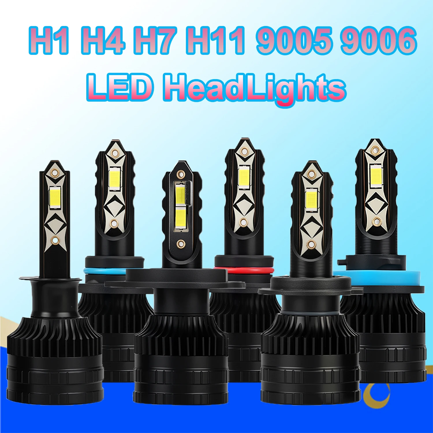 

NEW LED Headlights 150W Highlight 20000LM H7 H1 H8 H9 H11 9005 HB3 9006 HB4 CSP Chip 6000K White DC12V Auto HeadLamp