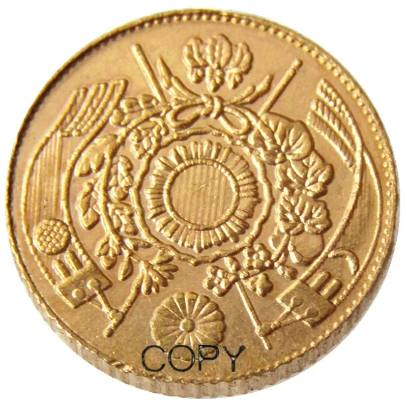 Japan 1 Yen - Meiji 4  ，7 , 10 , 25 years Coin Copy Gold plated 12.12 mm