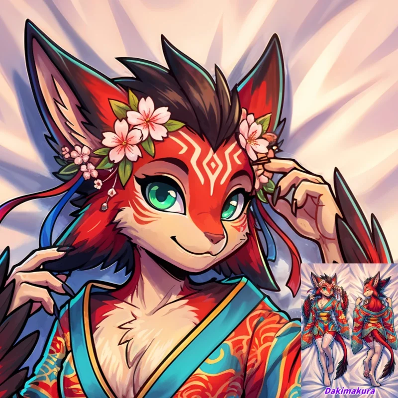 

Dakimakura Anime Pillow Case Furry Double-sided Print Of Life-size Body Pillowcase Gifts