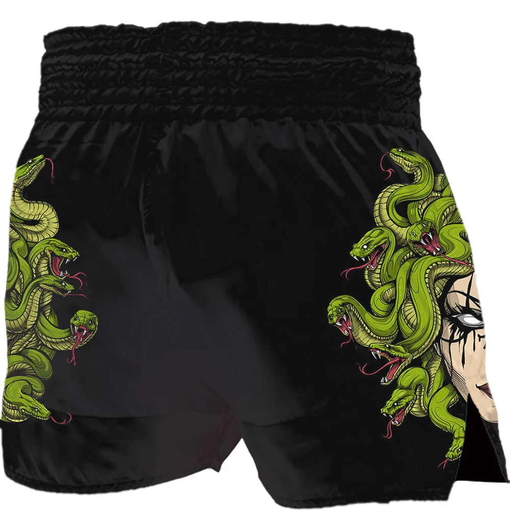 Women's Men's Thai Boxing Shorts Children's Lightweight and Breathable Boxing Shorts Printed Ground Scratch Sanda MMA Shorts