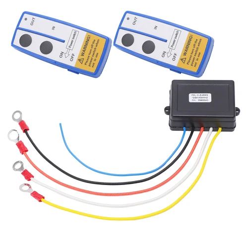 Imagen 2 del producto Kit de Control remoto de cabrestante inalámbrico de 75 pies, antena integrada con batería, indicador LED Universal para coche, ATV, camión