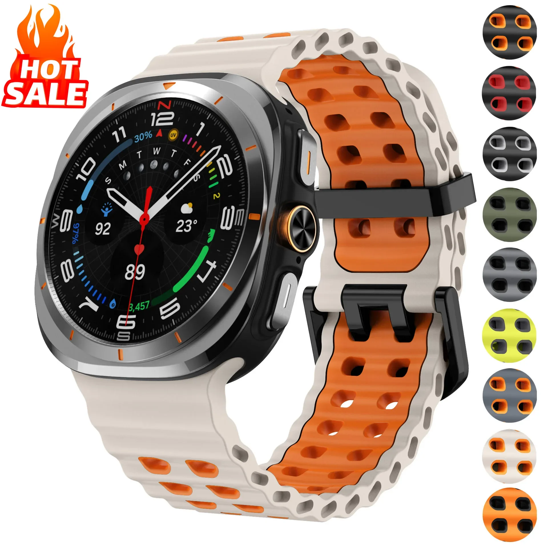 Cinturino marino per Samsung Galaxy Watch Ultra Cinturino 47mm Accessori Sport Bracciale Correa in silicone Galaxy Watch 7 cinturino ultra 47mm