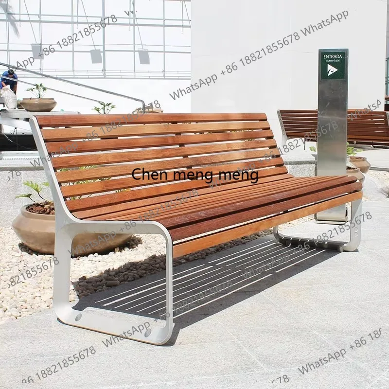 Customized Outdoor Bench Seat with Cast Aluminium Leg Supporting Solid Wood or Plastic Wood Seat Choice