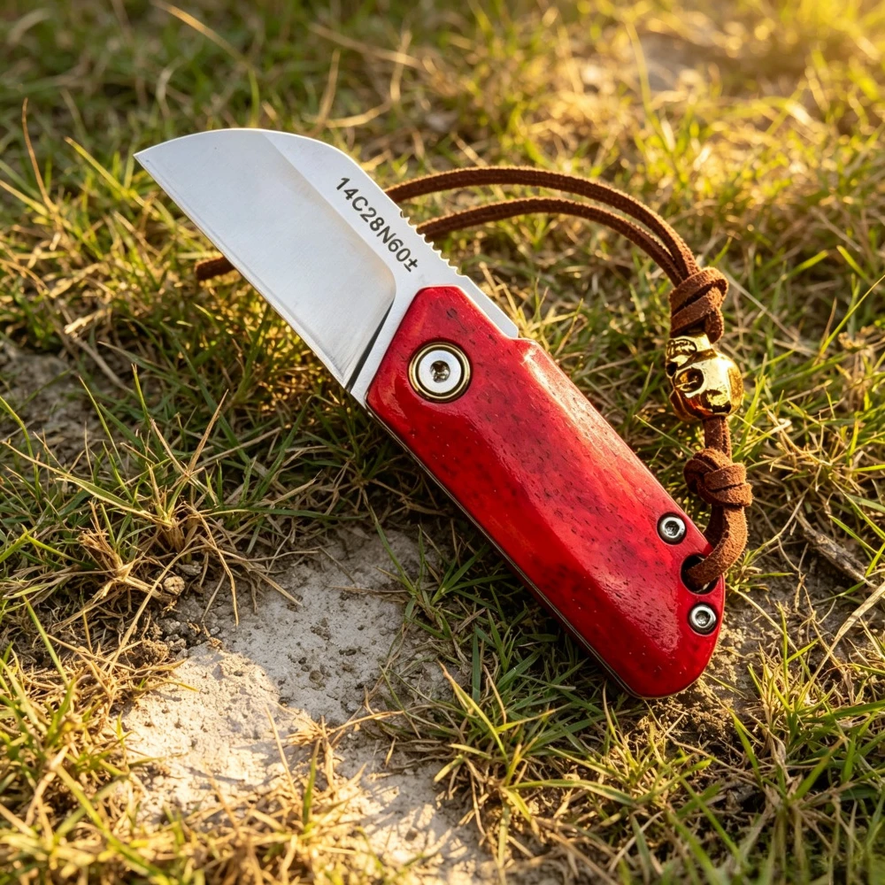 EDC Mini Camping Picnic Cutting Tools 2 Models Lightweight Folding Knife with Lanyard Damascus Outdoor Preferred Fishing Knives