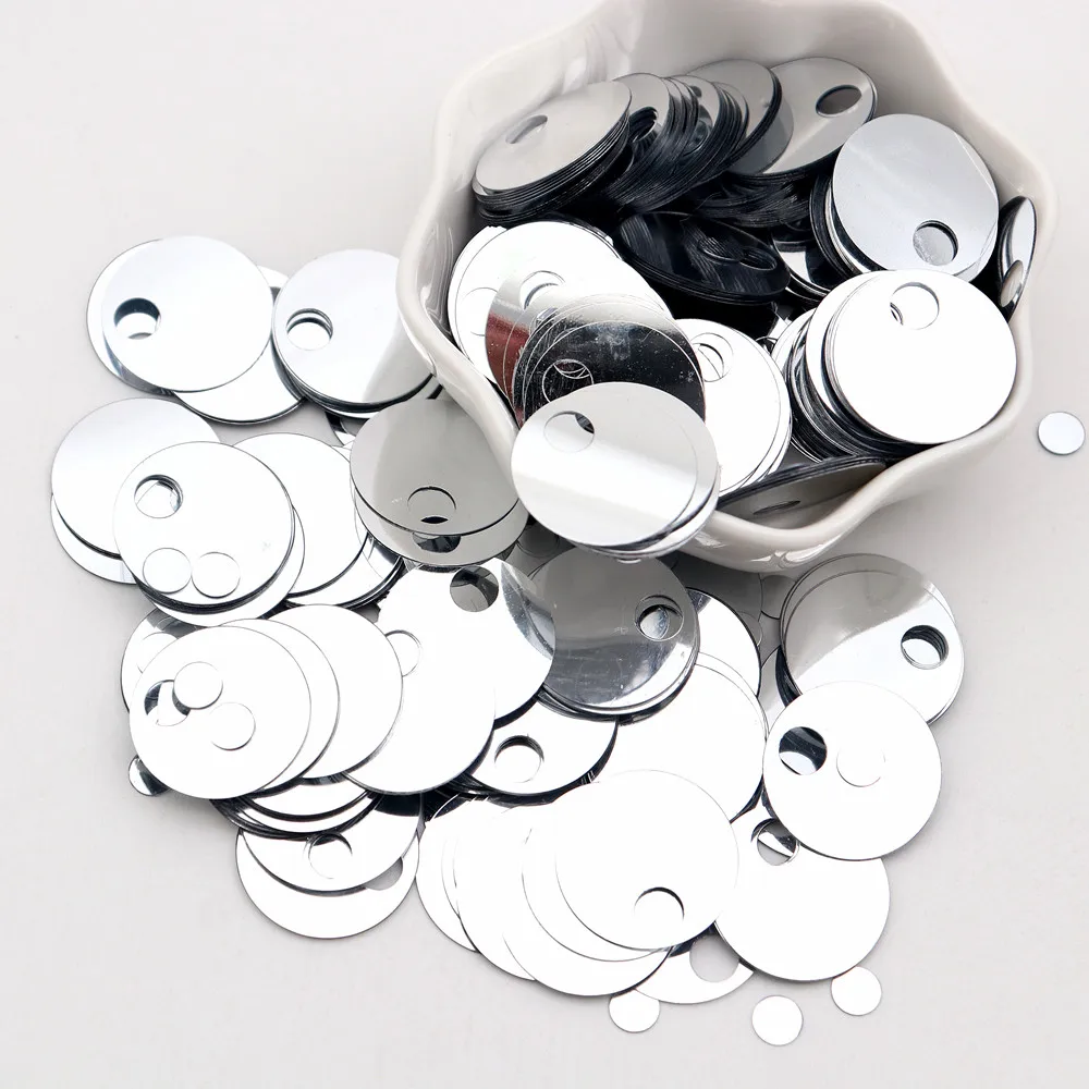 20g 20mm Flache Runde Pailletten mit Großem Loch Lose Pailletten für Basteln Kunst Schmuckherstellung Nähen Stickerei Partydekoration – Detail 7