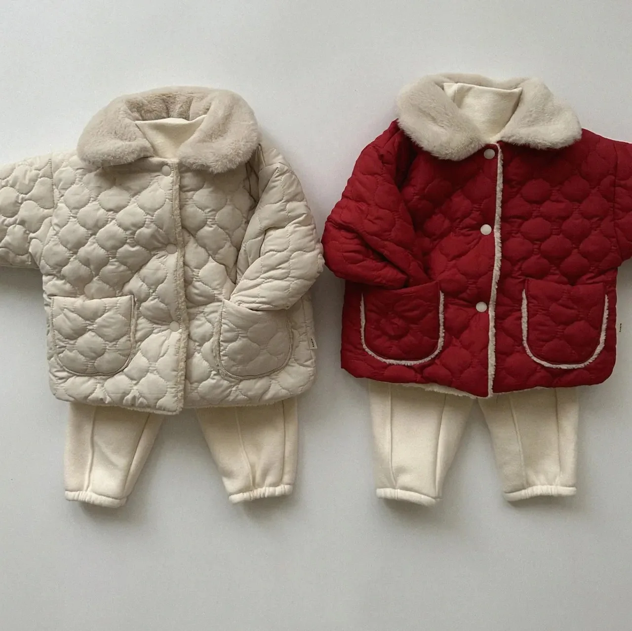 2024 Ins Korea Winter Infant Baby Jacket Thickened Bow Hooded Toddler Girls Outerwear Newborn Girls Insulation Cotton Coat