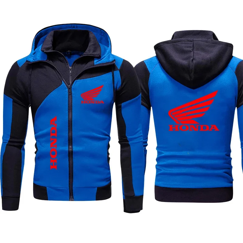Veste de moto Honda pour homme, sweat à capuche avec logo Honda Wing, sweat à capuche zippé, vêtements de course de motard à la mode