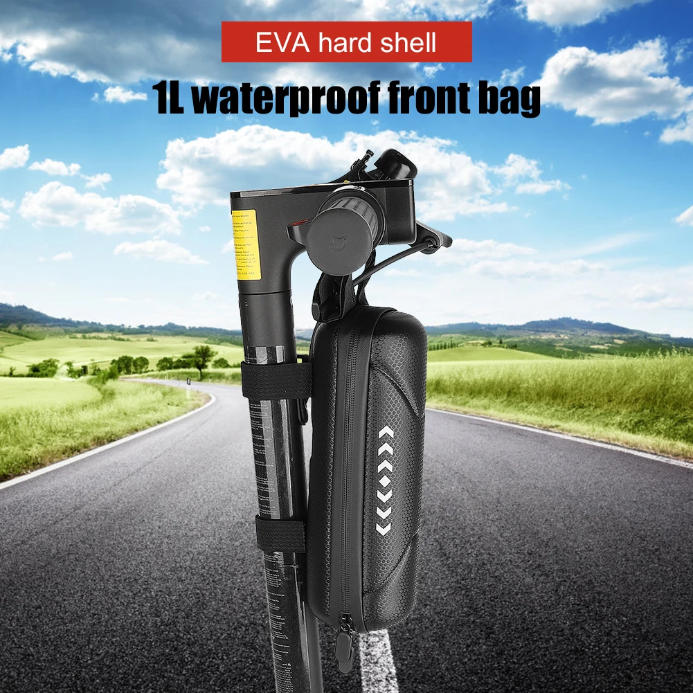 1L Electric Scooter Front Water Bottle Bags Waterproof EVA Hard Shell Bicycle Kettle Case Repair Tools Carrier for M365