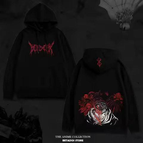 Classic Japanese Anime Berserk Printed Hoodies Women Men Oversized Y2k Pullover Thick Fleece Warm Sweatshirt Female Male Clothes