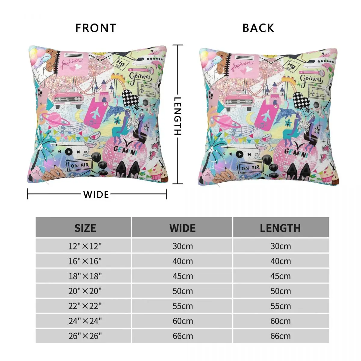 Gemini Zodiac Constellation Square Pillowcase Polyester Linen Velvet Printed Zip Decorative Throw Pillow Case Room Cushion Case
