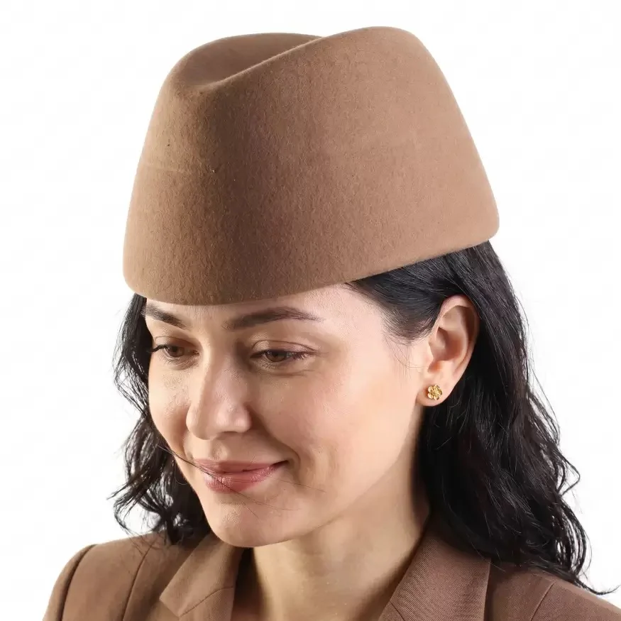Women 100% Wool Russia Felt Retro Flight Attendant Pillbox Hat Beret Party Charming Wedding Chapeu Fedora Designer Hat Wholesale