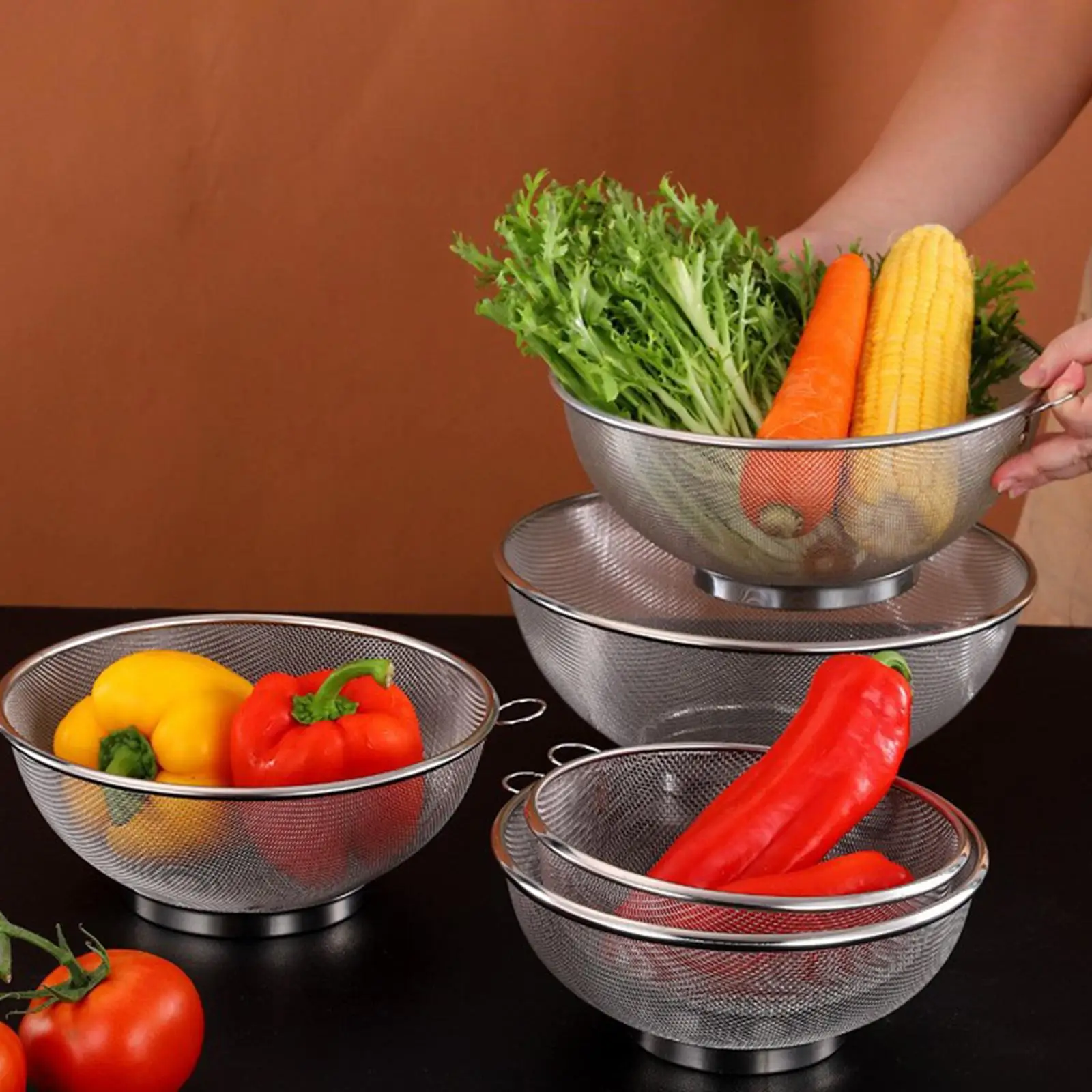 Rice Washing Colander Quinoa Stainless Steel Durable Rice Washing Bowl Multifunctional Practical Kitchen Colander Container
