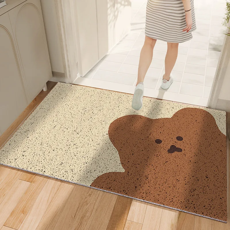 

Cartoon Cute Doorway Floor Mat Entrance Carpet PVC Entrance Anti Slip Mat Cuttable Silk Ring Scraping Mud Durable Foot Mat