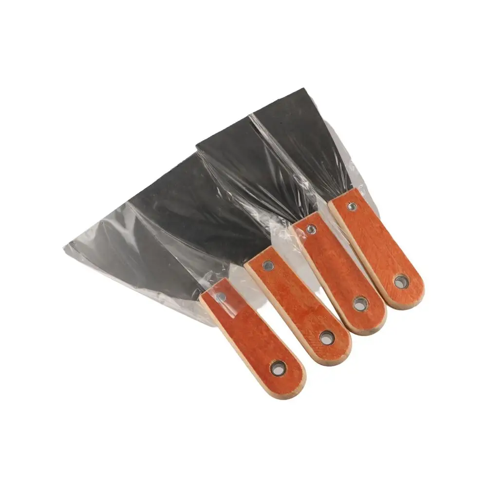 Raschietto per pulizia in acciaio inossidabile Manico in legno Maniglia antiscivolo Strumenti per pittura Paga materiali in gesso Raschiare le superfici Spatola per pulizia